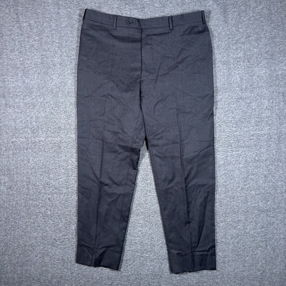 Canali Dress Pants Men 38(36x29) Gray 100% Wool Flat Front Slacks Italian Luxury